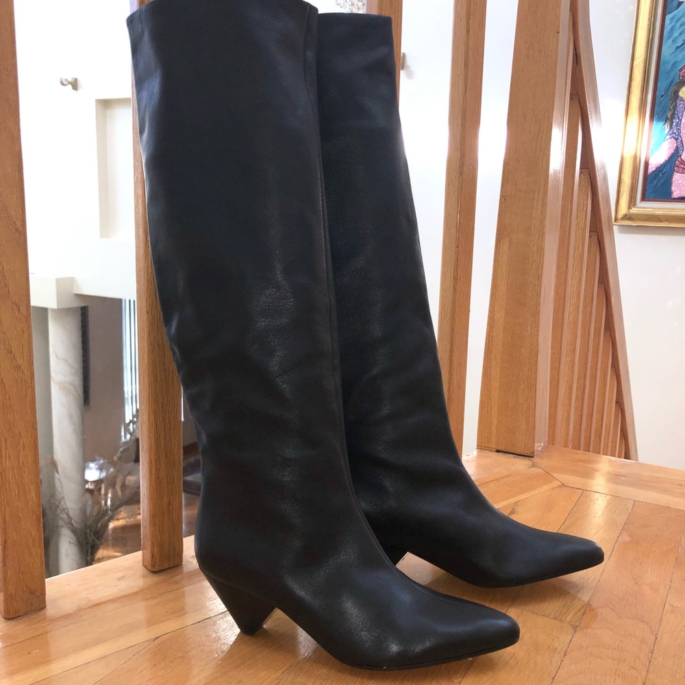 Vince Tall Leather Boots - Picture 2 of 8